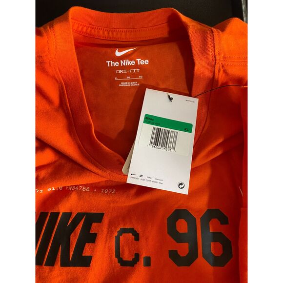 Nike Dri-FIT Graphic Logo Tee Shirt Orange Black White Unisex XL New with Tags - Picture 6 of 6